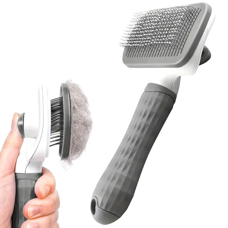 Universal Pet Detangling Brush with Electric Massager